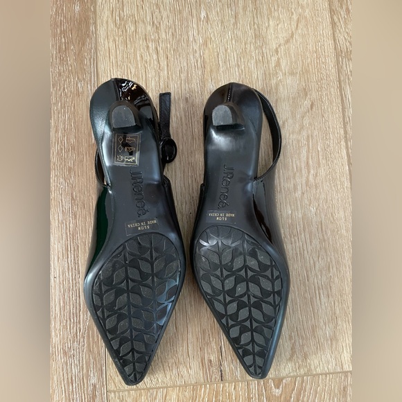J.Renee Aphena Leather black patent sling back heels size 5.5 M - Picture 4 of 6